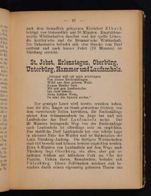 St. Jobst, Erlenstegen, Oberbürg, Unterbürg, Hammer und Laufamholz.