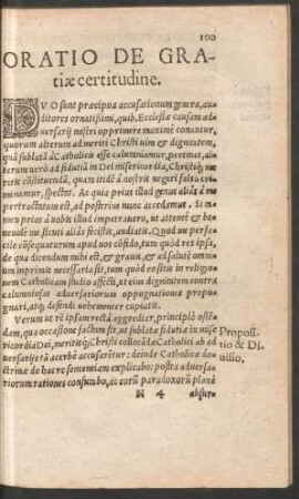 Oratio De Gratiae certitudine.