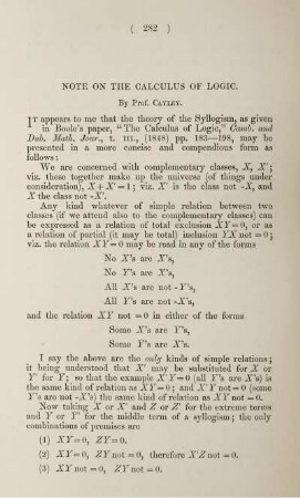 Note on the calculus of logic.