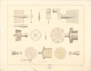 Thiersch, August ; Studienarbeiten - Schrauben u. Gewinde (Details)