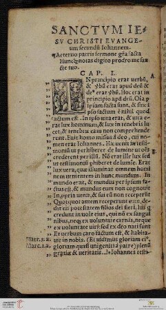 Sanctvm Iesv Christi Euangelium secundu[m] Iohannem