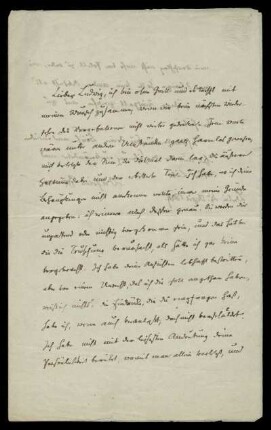 Brief von Wilhelm Grimm an Ludwig Hassenpflug