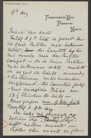 Brief an Ludwig Strecker  und B. Schott's Söhne : 09.12.1902