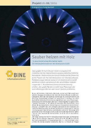 Sauber heizen mit Holz. Ein elektrostatischer Abscheider senkt die Feinstaub-Emissionen von Biomassekesseln.