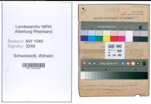 Entnazifizierung Wilhelm Schwickardt , geb. 13.12.1894 (Bahnsekretaer)