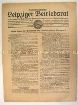Gewerkschaftliches Mitteilungsblatt "Leipziger Betriebsrat" u.a. zum Mietrecht