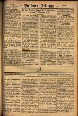 Zweite Ausgabe vom Sonntag, den 19. Dezember 1926.