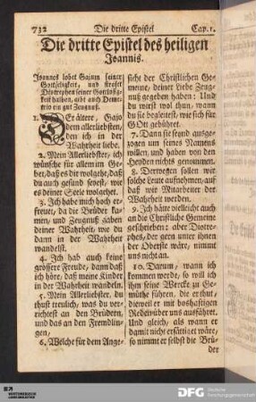 Die dritte Epistel des heiligen Joannis.
