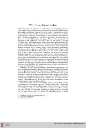 VIII. Neue ›Einsatzfelder‹