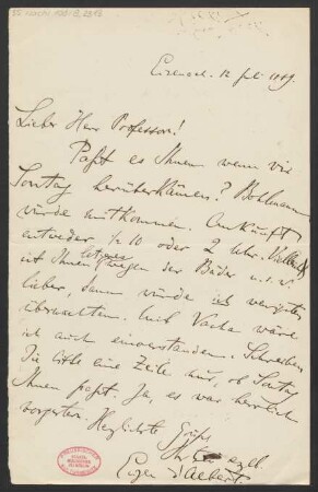 Brief an Karl Klindworth : 12.07.1889