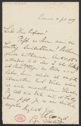 Brief an Karl Klindworth : 12.07.1889