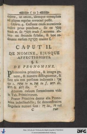 Caput II. De Nomine, Ejusque Affectionibus.