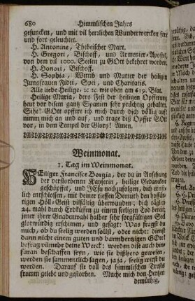 1. Tag im Weinmonat. - 15. Tag im Weinmonat.