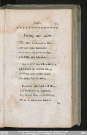 Vorzug der Alten.