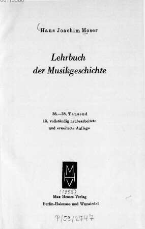 Lehrbuch der Musikgeschichte