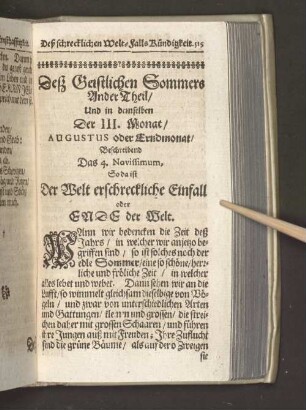 Deß Geistlichen Sommers Ander Theil/ Und in demselben ...