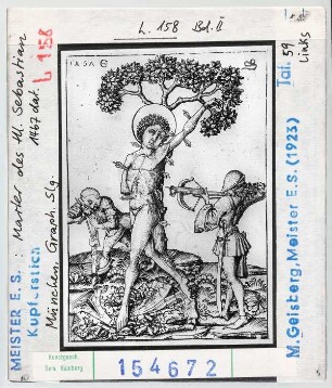 Meister E.S.: Martyrium des Heiligen Sebastian. München, Graphische Sammlungen
