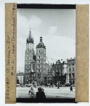 Krakau, Hauptmarkt,Krakau, Marienbasilika : Außenansicht von SW, Hauptmarkt