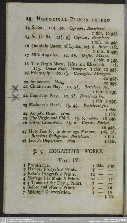 §. 5. Hogarth´s Works
