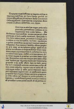 Tractatus exquisitissimus de magicis artibus et magorum maleficiis