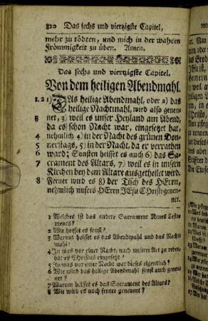 Das sechs und viertzigste Capitel. Von dem heiligen Abendmahl. - Das sieben und viertzigste Capitel. Von der Christlichen Kirche.