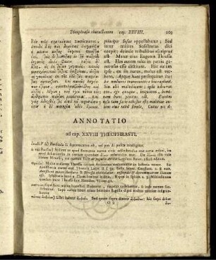 Annotatio ad Cap. XXVIII Theophrasti.