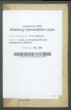 Erblasser: Schlechte Colon Kottenbrink, Johann Friedrich Wilhelm:
