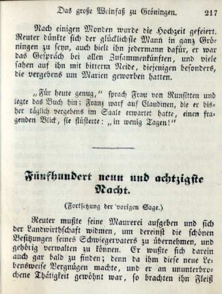Fünfhundert neun und achtzigste Nacht