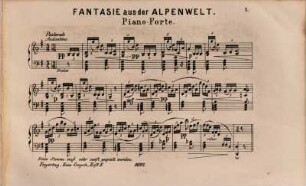 Kleine Haus-Concerte : für Zitherspieler ; Musikstücke für 1 oder 2 Zithern, mit Pianoforte u. Violine oder Flöte ad lib., 6. Fantasie aus der Alpenwelt