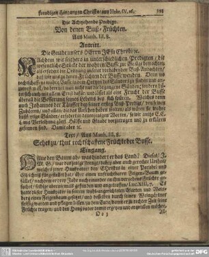 Die Achtzehende Predigt. Von denen Buß-Früchten