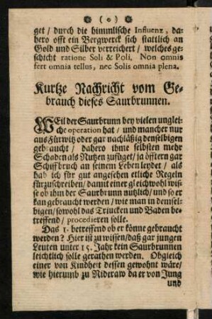 B3v-B7b, Kurze Nachricht vom Gebrauch dieses Saurbrunnen.