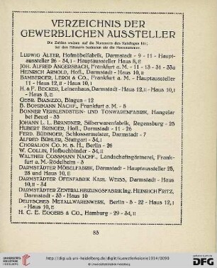 Verzeichnis der gewerblichen Aussteller