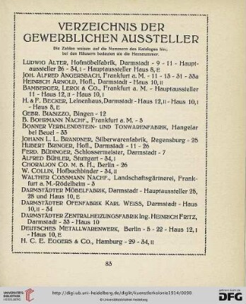 Verzeichnis der gewerblichen Aussteller