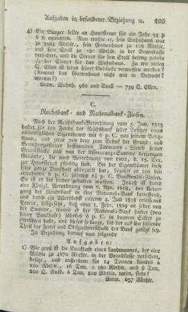 C. Reichsbank- und Nationalbank- Zinsen.