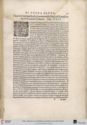 Pianta di tutto quello, che si contiene […]. Cap. XXII