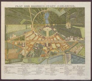 Plan der Residenz-Stadt Carlsruhe