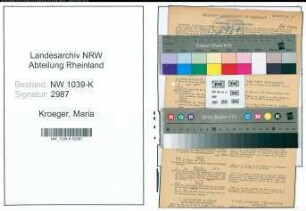 Entnazifizierung Maria Kroeger , geb. 23.06.1892 (Lehrerin)