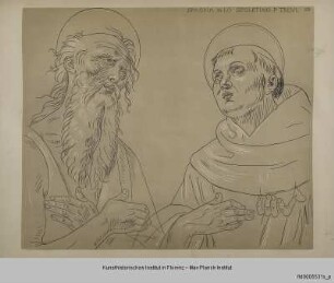 Oberkörper der Heiligen Johannes der Täufer und Antonius von Padua (nach einem Fresko von Giovanni di Pietro in San Martino in Trevi)