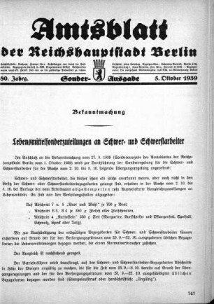 Sonder-Ausgabe, 5. Oktober 1939