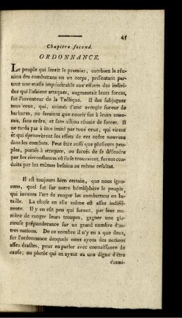 Chapitre second. Ordonnance.