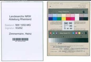 Entnazifizierung Heinz Zimmermann , geb. 17.01.1915 (Kellner)