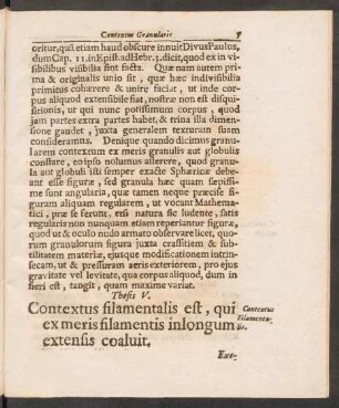Thesis V. Contextus filamentalis est, qui ex meris filamentis in logum extensis coaluit.