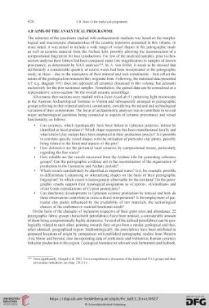 4.B. Aims of the analytical programme