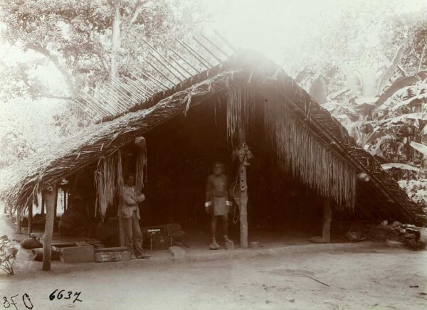 "High chief in front of the cookhouse. Aoba."