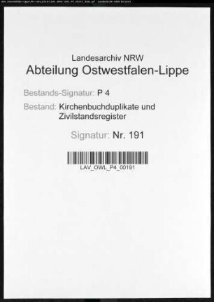 Zivilstandsregister von Lütgendortmund (G 1811). (Gemeinde: Lütgendortmund, Stadt Dortmund)