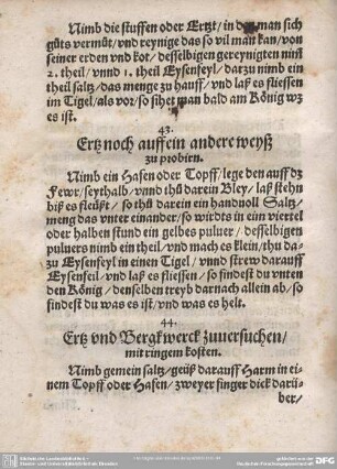 43. Ertz noch auff ein andere weyß zu probirn.