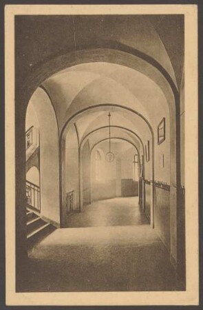 Ansichtskarte Korridor, Volksschule, Wilmsstraße 10