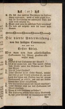 97-112, Die vierte Unterweisung, von der heiligen Communion.