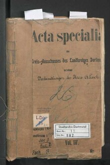 Verhandlungen des Kreisausschusses des Landkreises Dortmund