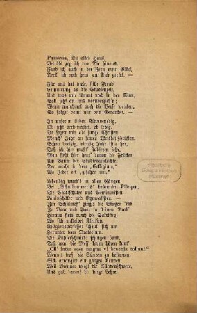 Reminiscenzen aus der Passauer Studienzeit
